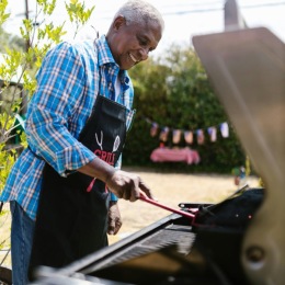a man grilling