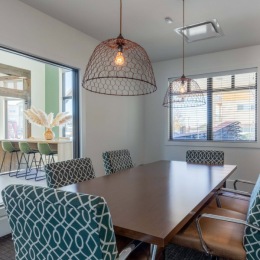 conference room with a large table and chairs